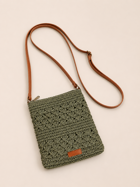 Breezy Openwork Structured Crossbody Bag