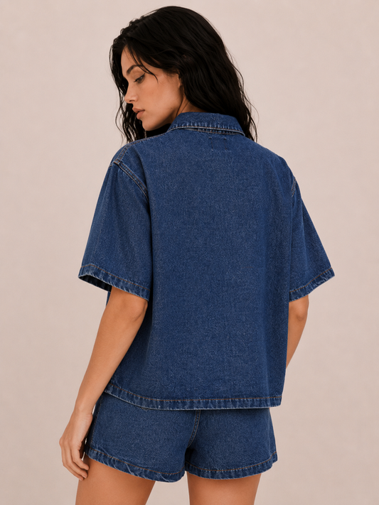 Relaxed Pocket Detail Casual Two-Piece Set