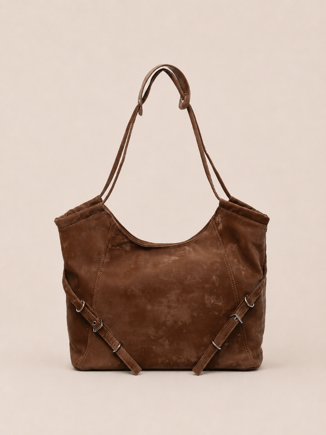 Vintage Buckle Slouchy Convertible Tote