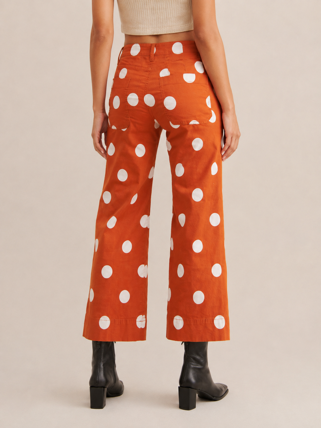 Trendy Polka Dot Print High Waist Women Pants