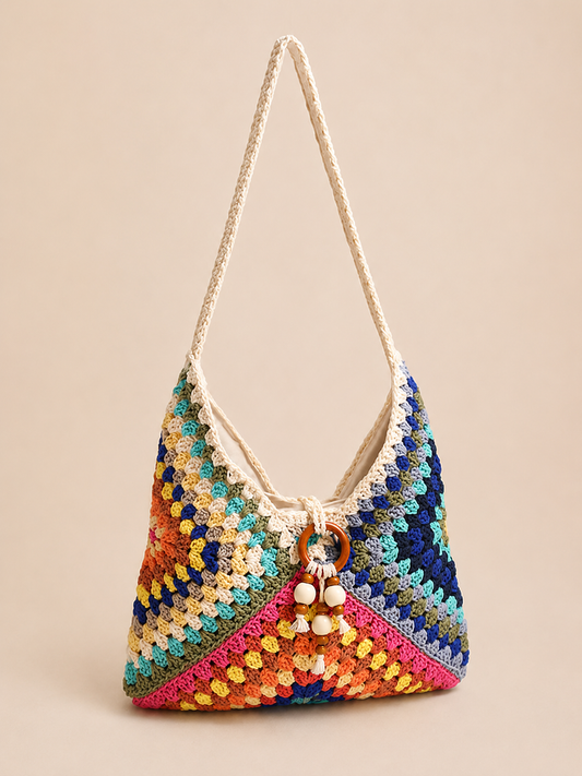Bohemian Geometric Slouchy Shoulder Bag