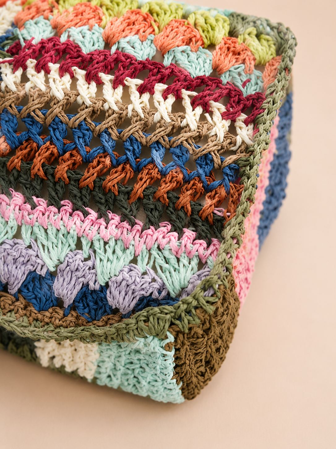 Crochet Floral Tote Bag with Boho Charm