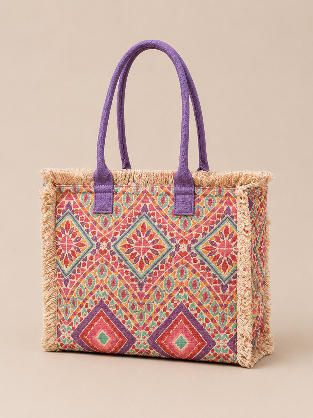 Vintage Floral Canvas Tote Bag
