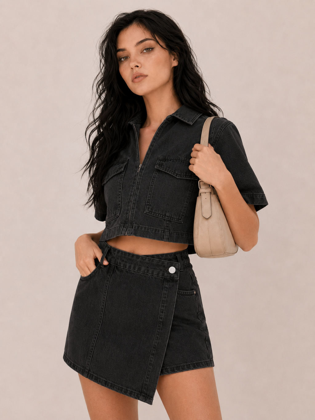 Women's Utility Denim Two Piece Set