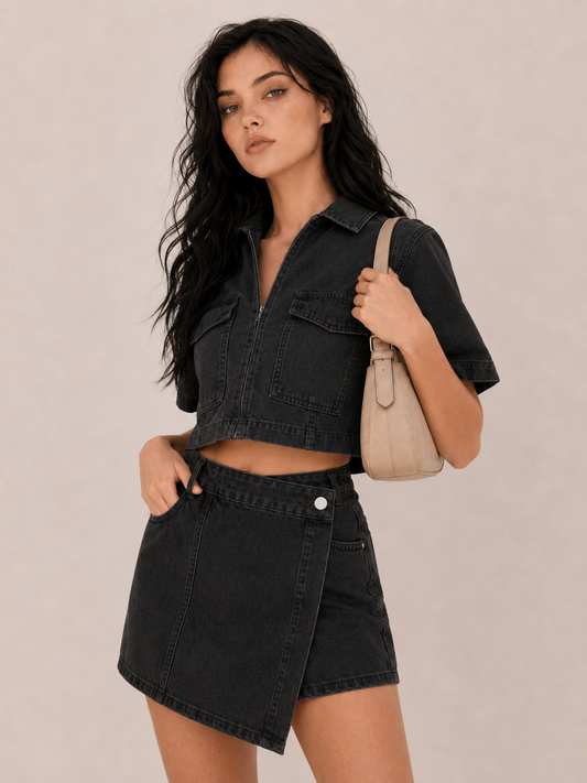 Women's Utility Denim Two Piece Set