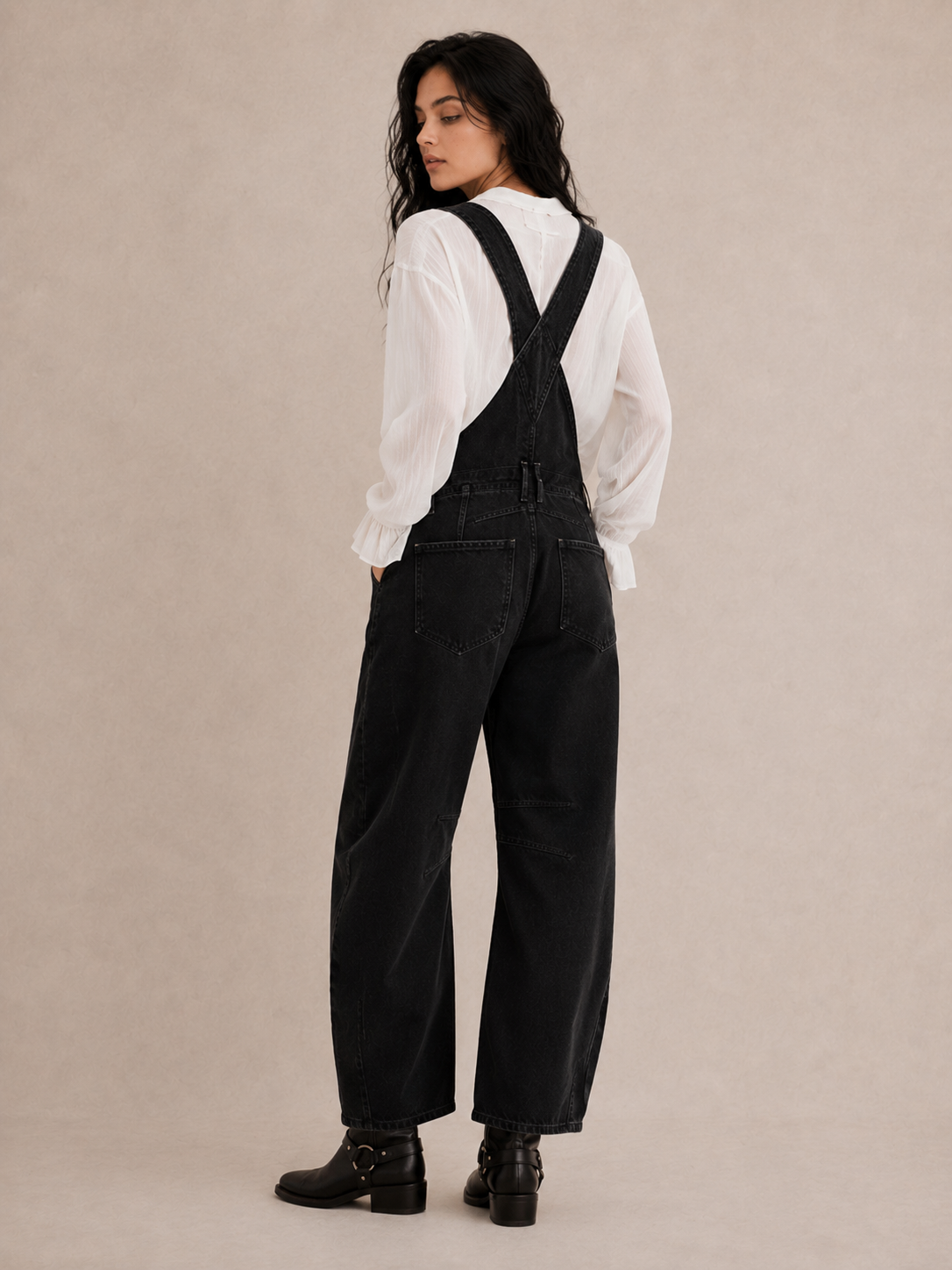 Women's Casual Denim Overalls with Utility Pockets