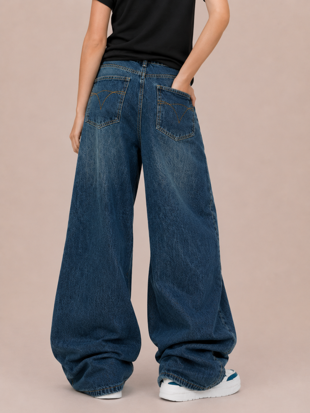 Vintage Button-Front Balloon-Leg Pants