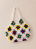 Crochet Floral Tote Bag