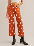 Trendy Polka Dot Print High Waist Women Pants