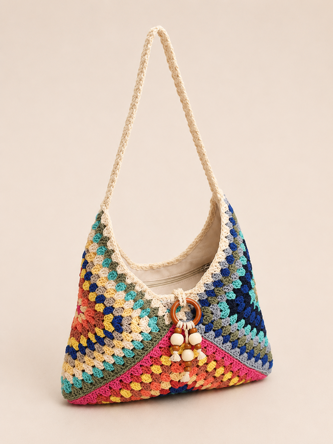 Bohemian Geometric Slouchy Shoulder Bag