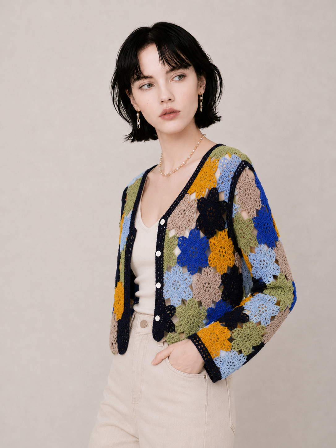 Bohemian Floral Crochet Relaxed Top