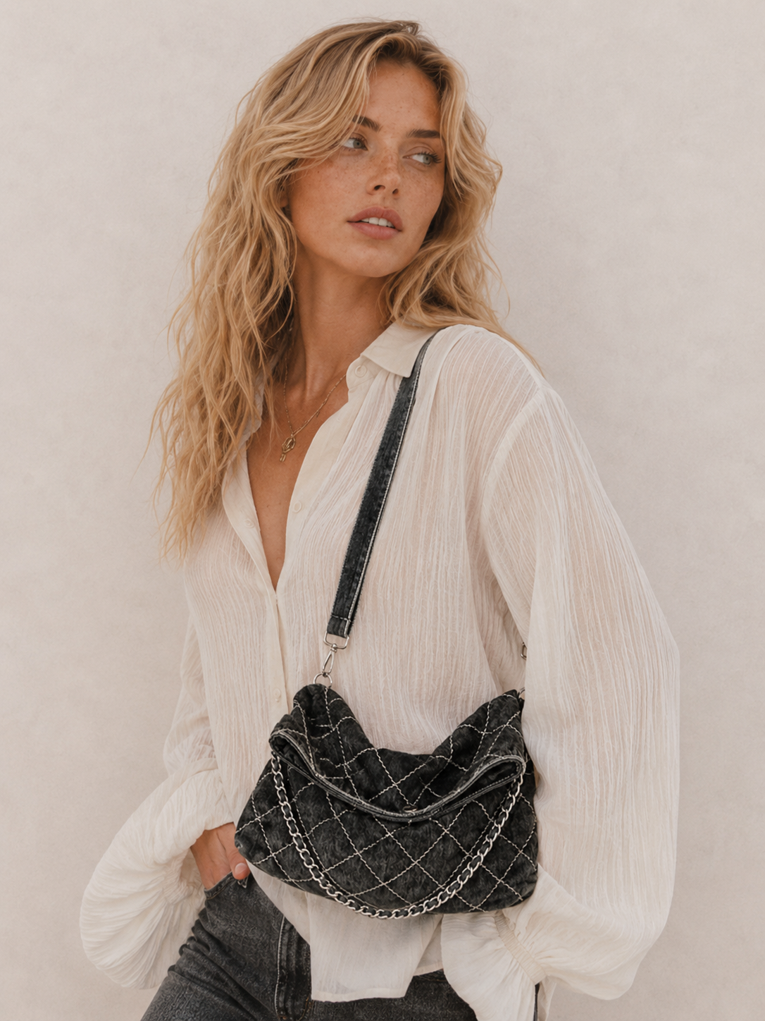 Chic Quilted Slouchy Shoulder Bag