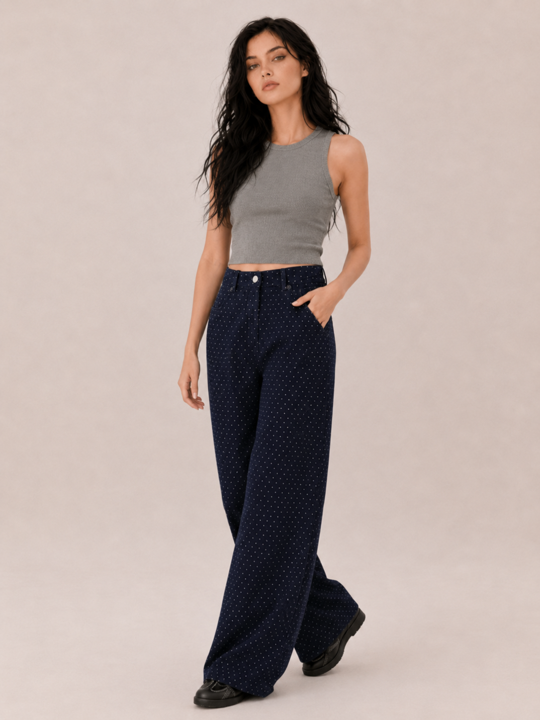 Women's Wide Leg Casual Pants with Relaxed Fit