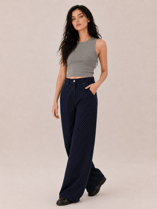 Women's Wide Leg Casual Pants with Relaxed Fit