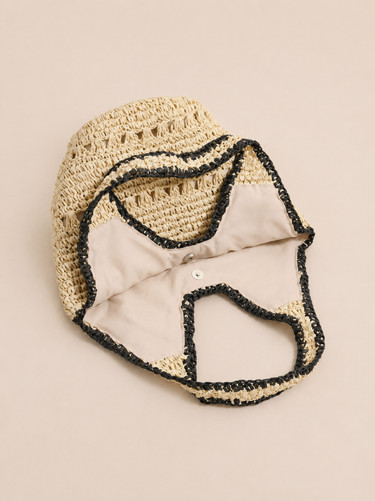 Relaxed Dual Handle Hollow Bucket Bag
