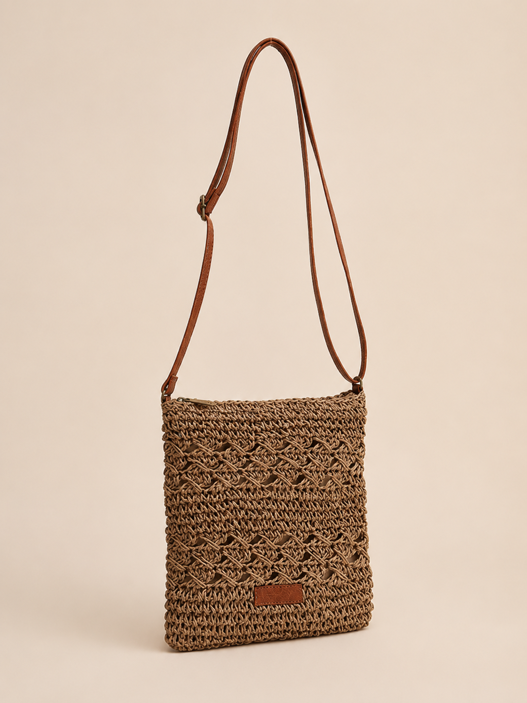 Breezy Openwork Structured Crossbody Bag