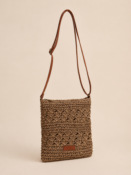 Breezy Openwork Structured Crossbody Bag