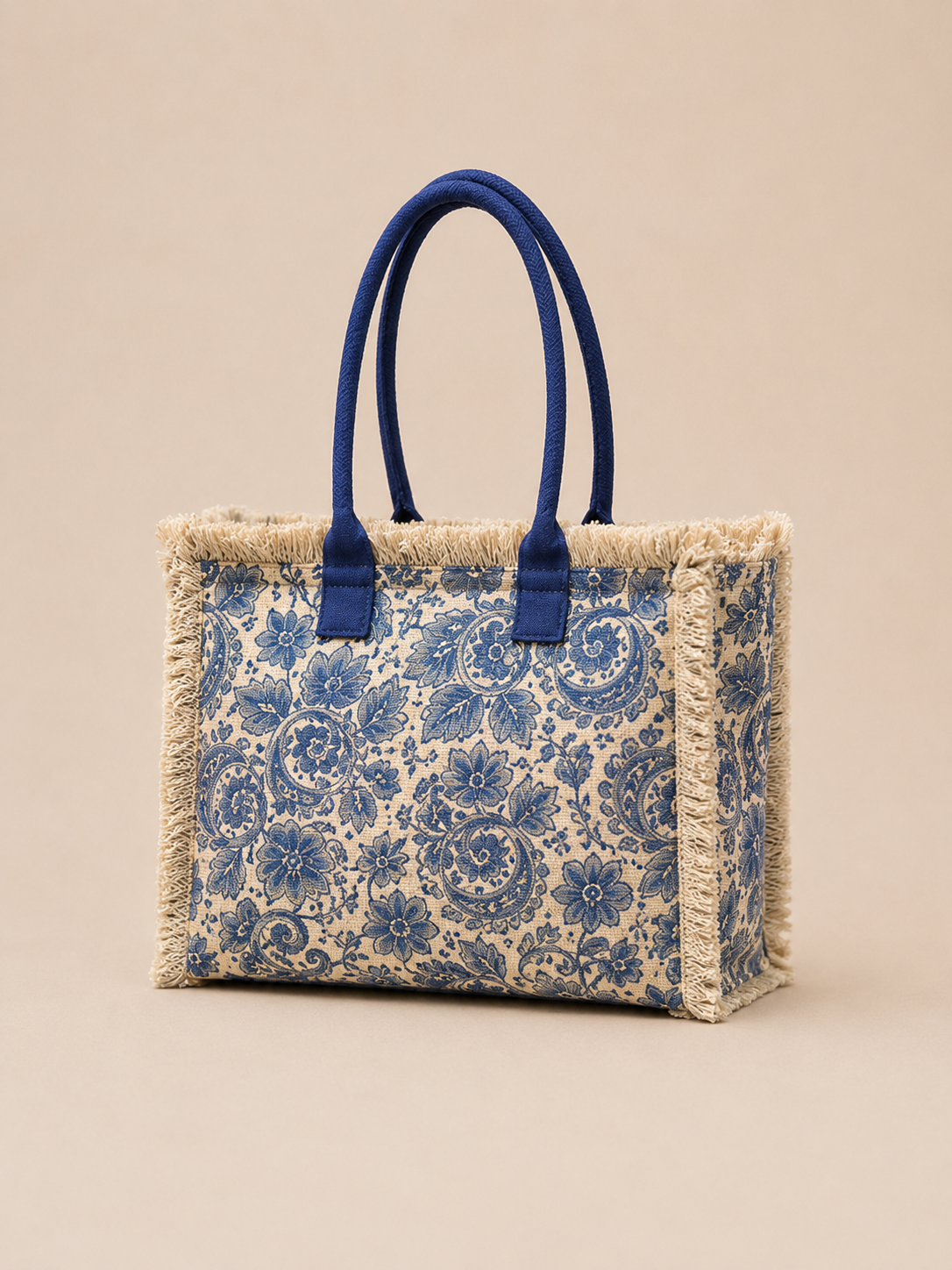 Vintage Floral Canvas Tote Bag