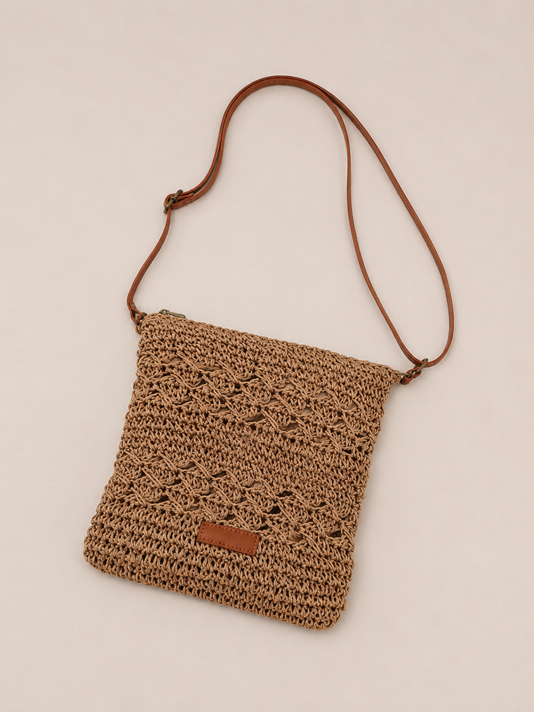 Breezy Openwork Structured Crossbody Bag