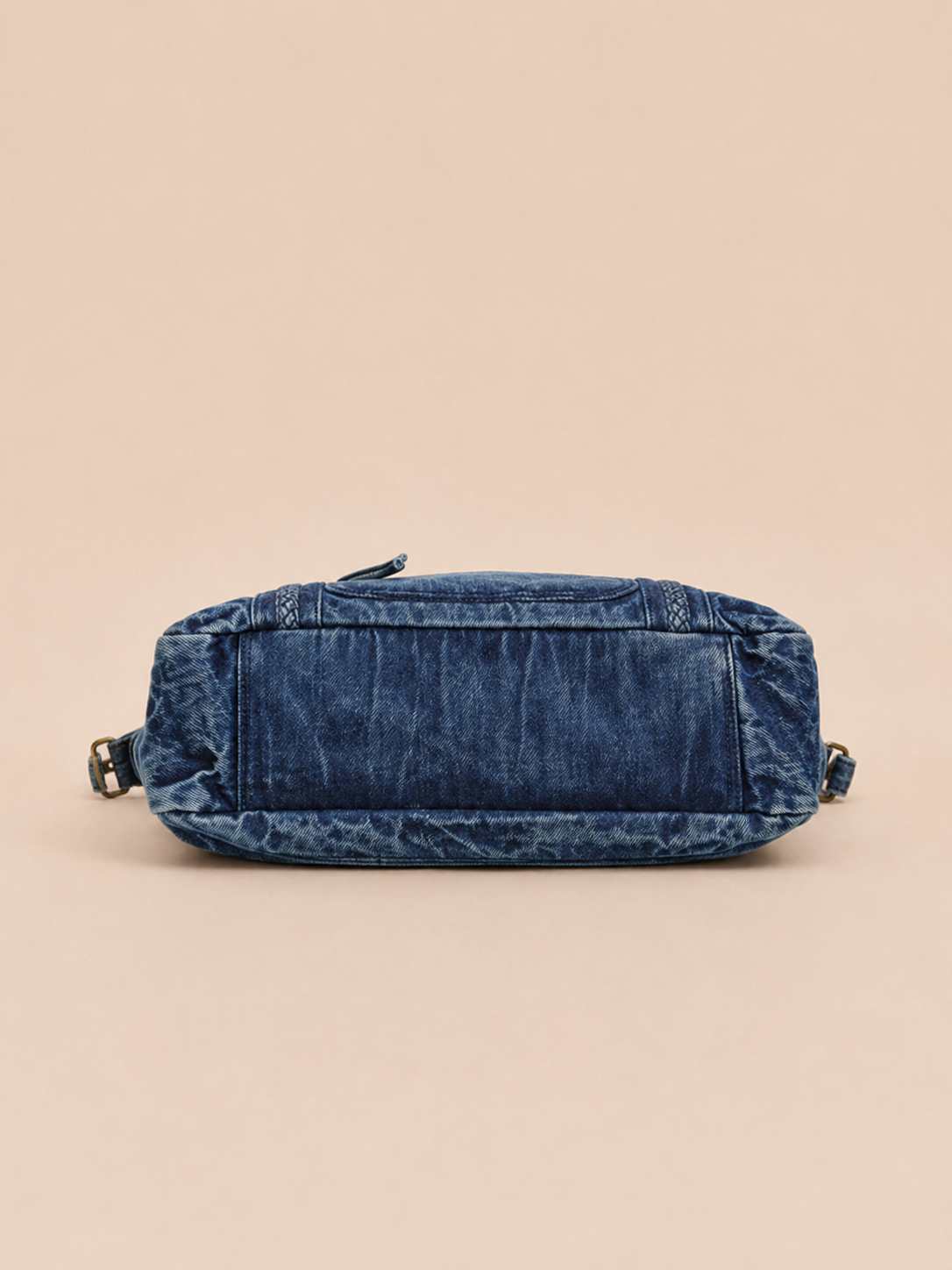 Vintage Braided-Trim Slouchy Satchel Bag