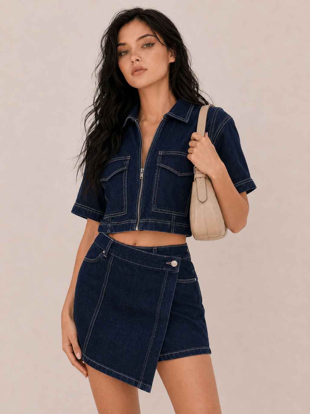 Women's Utility Denim Two Piece Set