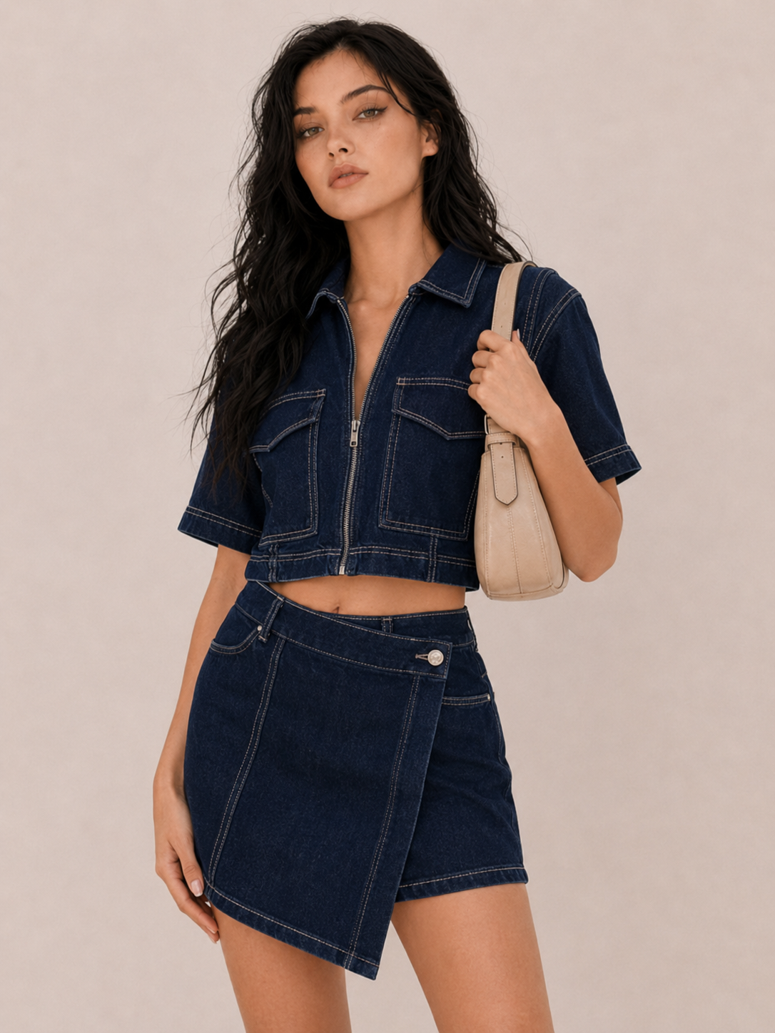 Women's Utility Denim Two Piece Set