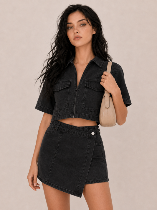 Women's Utility Denim Two Piece Set