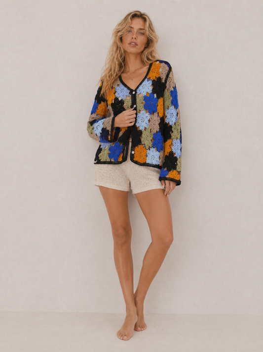 Bohemian Floral Crochet Relaxed Top