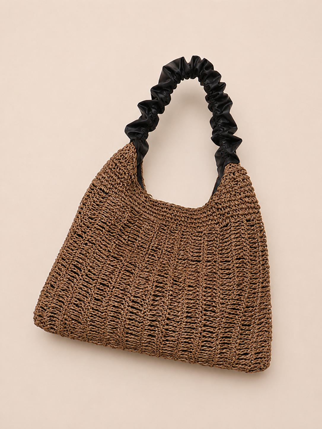 Minimalist Ruffle Strap Capacity Shoulder Bag