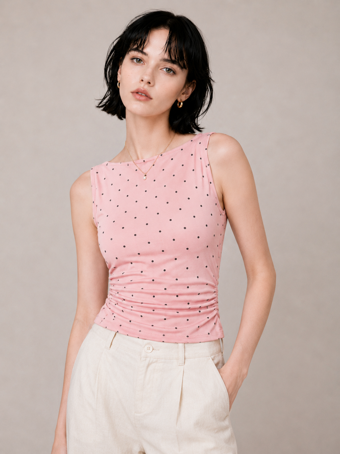 Ruched Tube Top Slim Fit Crop Top