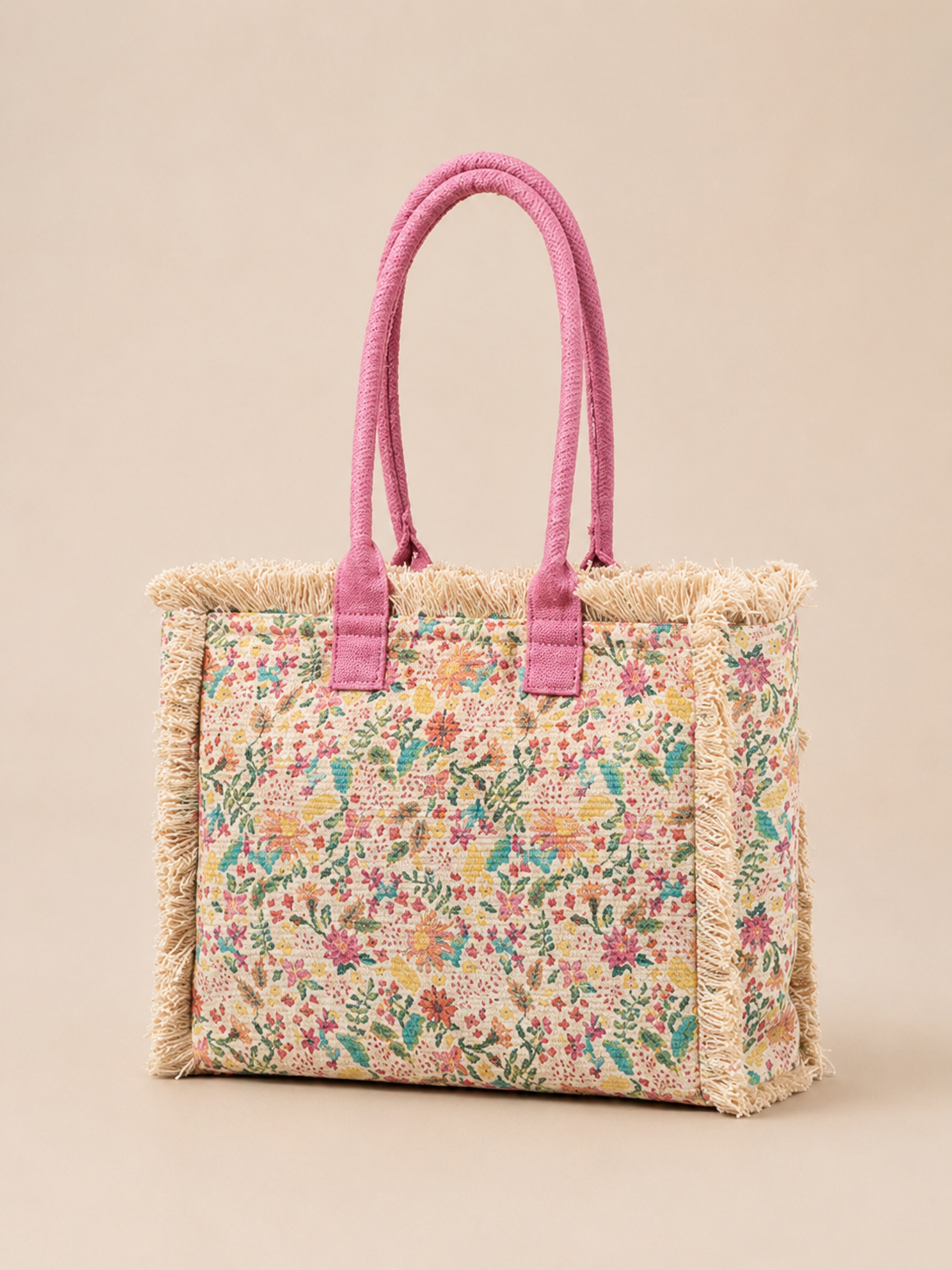 Vintage Floral Canvas Tote Bag