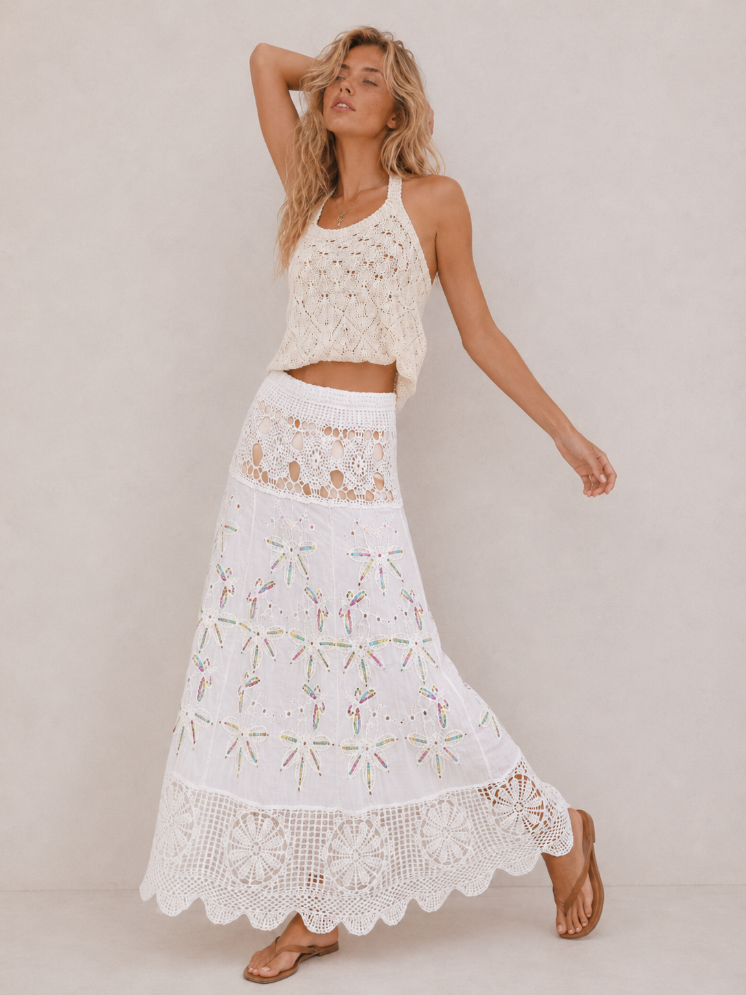 Romantic Embroidered Resort Set