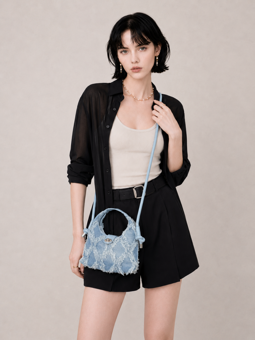 Vintage Frayed Mini Crossbody Bag
