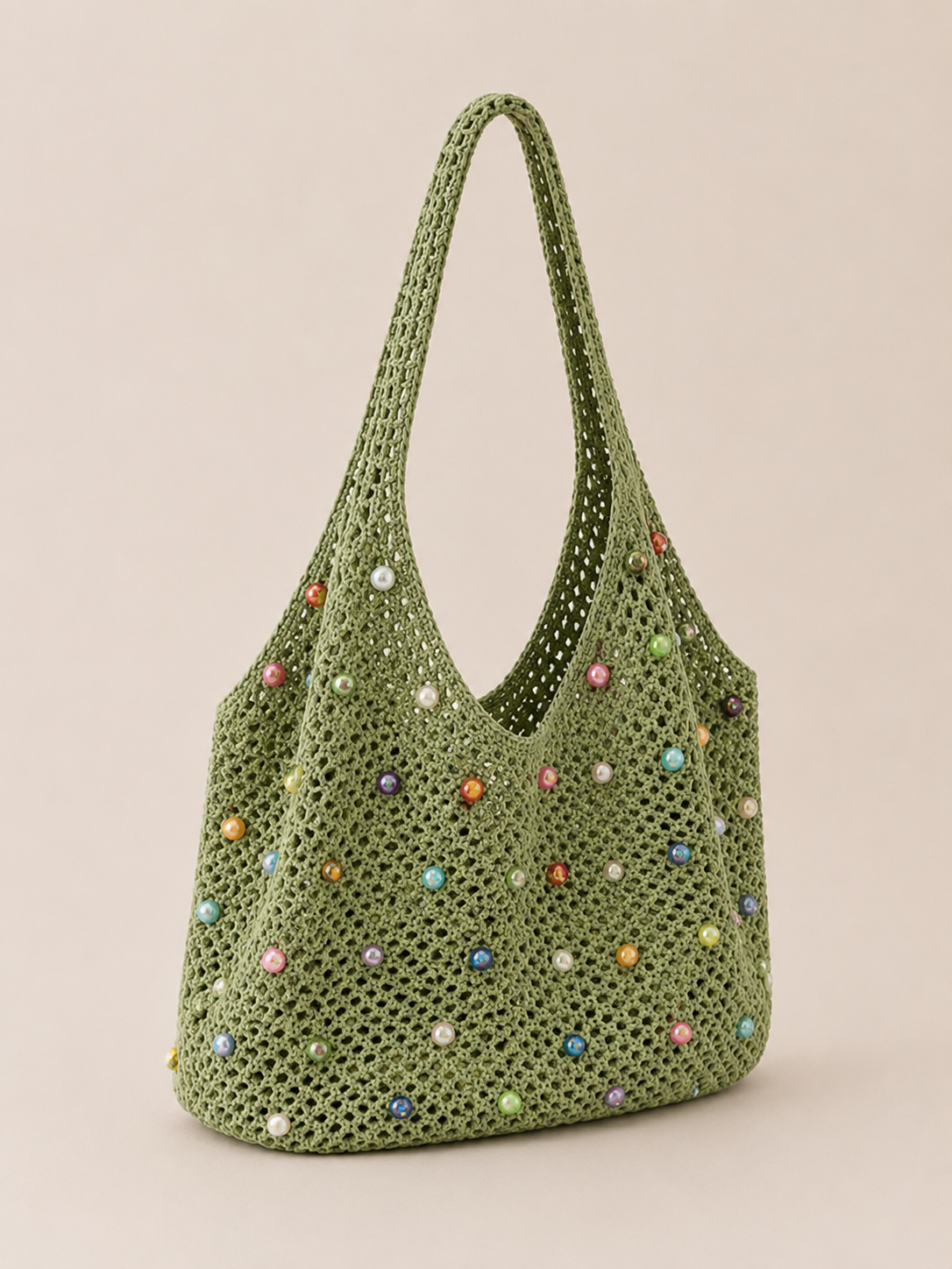 Beaded Crochet Shoulder Bag