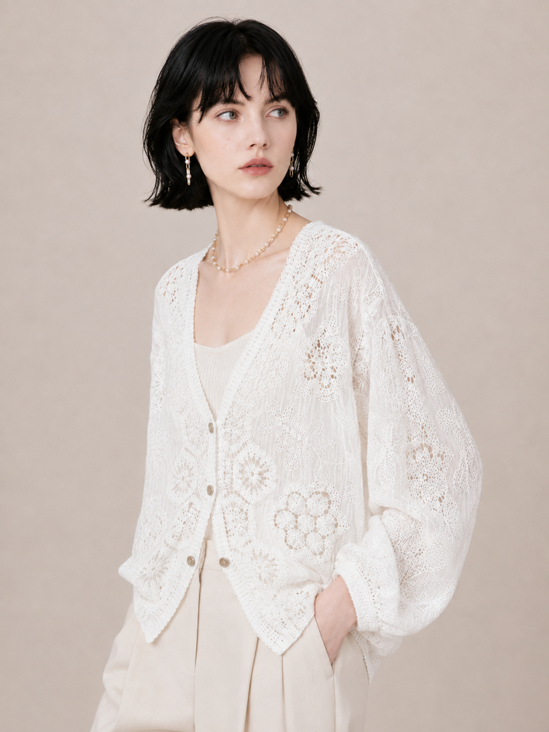Romantic Embroidered Relaxed Cardigan