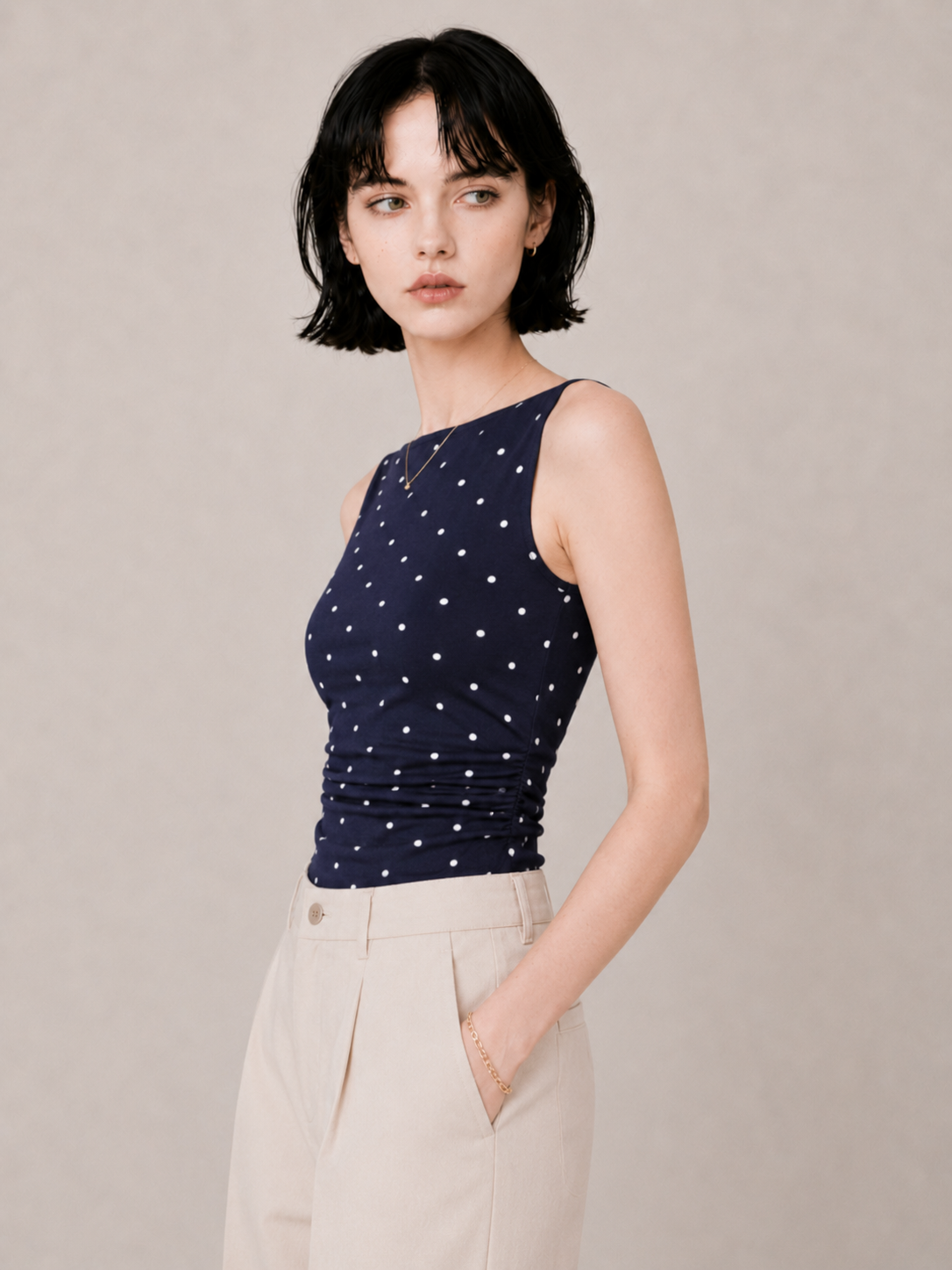 Ruched Tube Top Slim Fit Crop Top