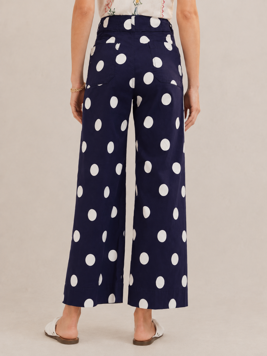 Trendy Polka Dot Print High Waist Women Pants