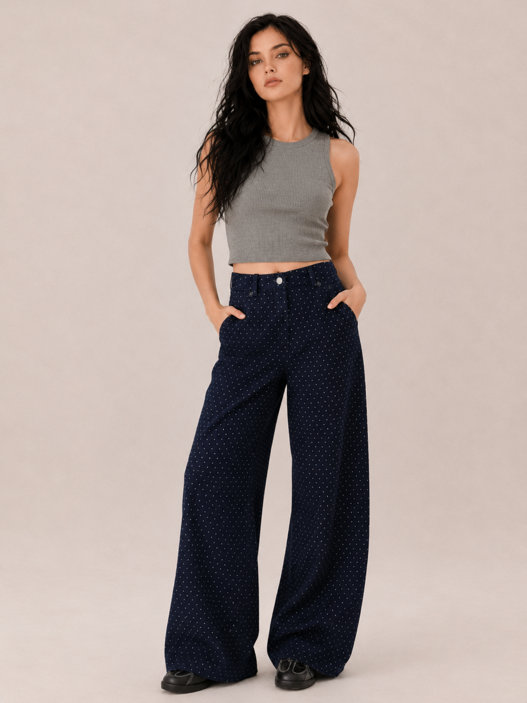 Women's Wide Leg Casual Pants with Relaxed Fit