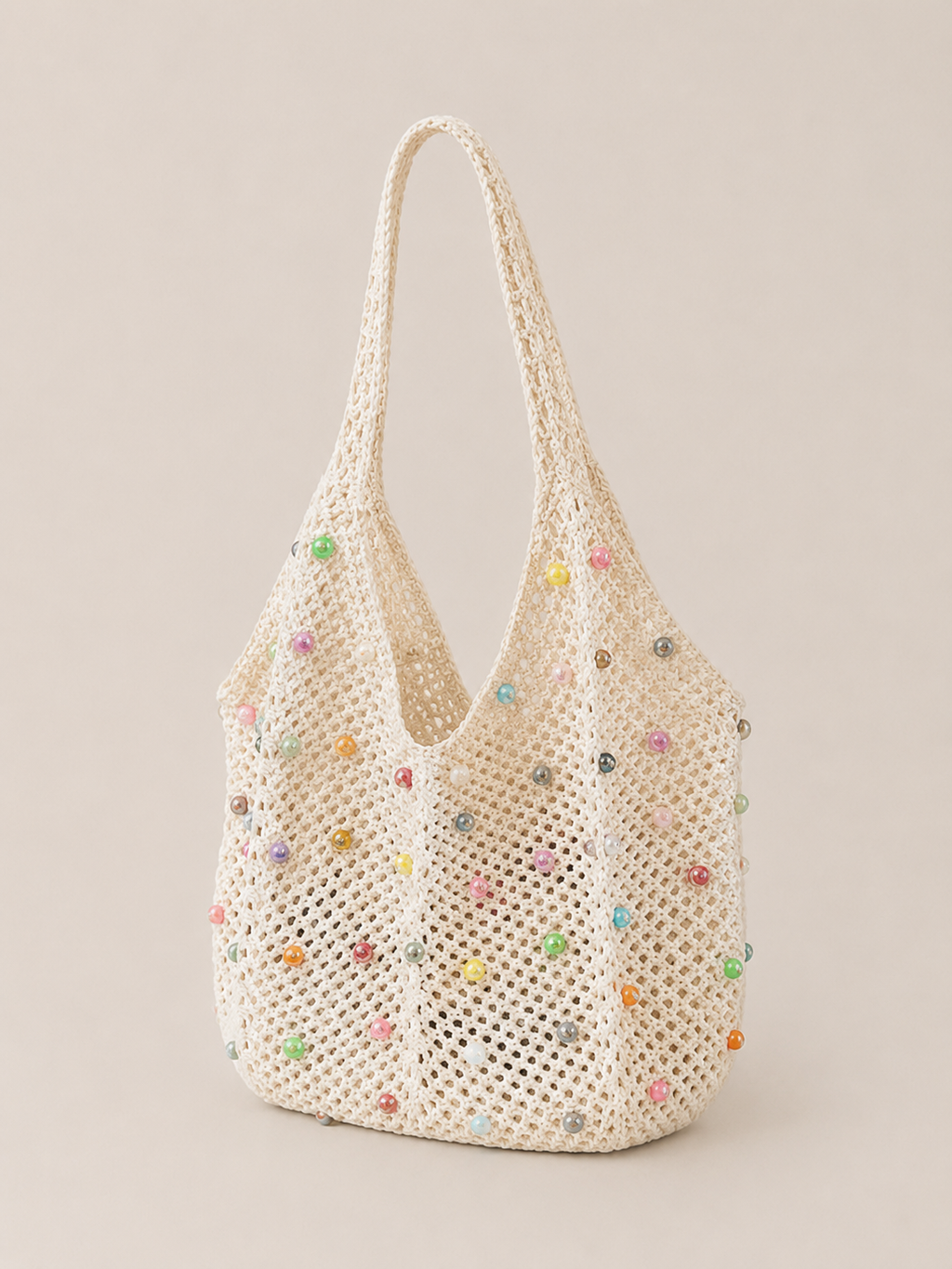 Beaded Crochet Shoulder Bag
