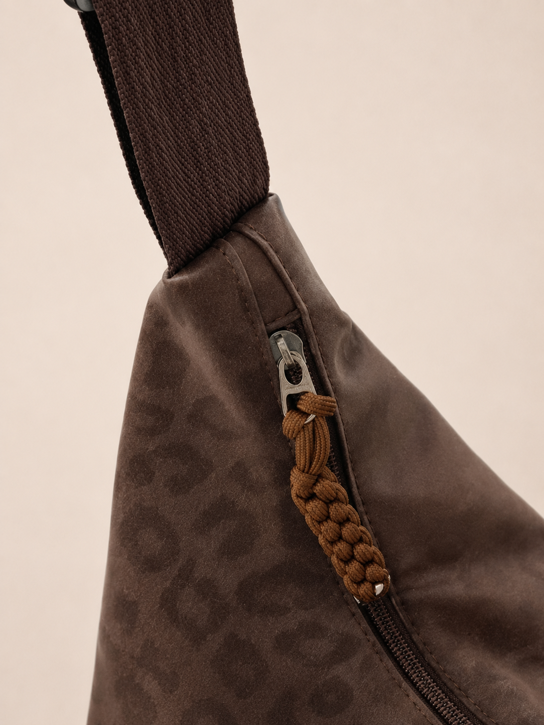 Vintage Textured Slouchy Shoulder Bag