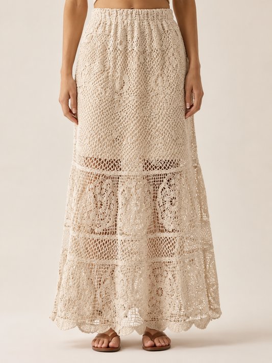 Romantic Crochet Maxi Skirt