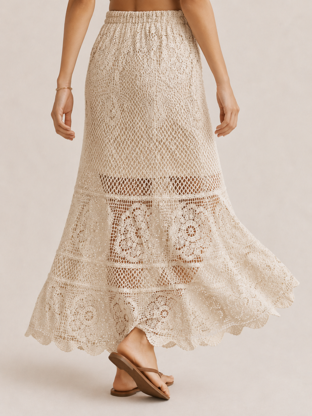 Romantic Crochet Maxi Skirt