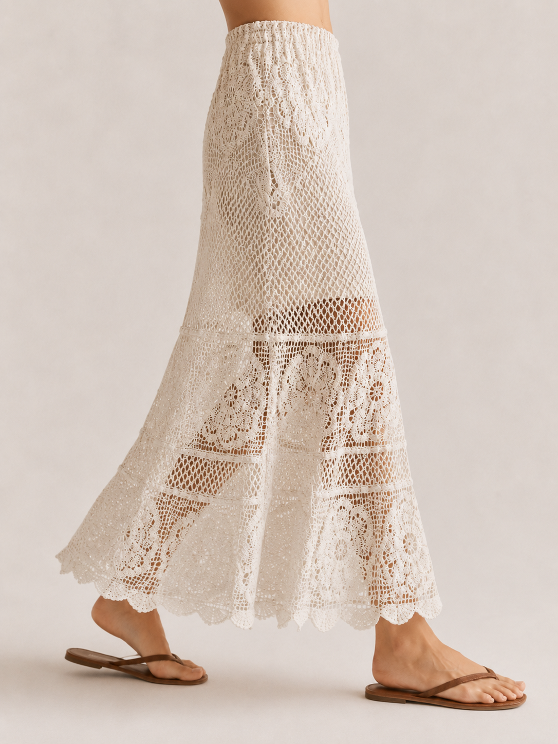 Romantic Crochet Maxi Skirt