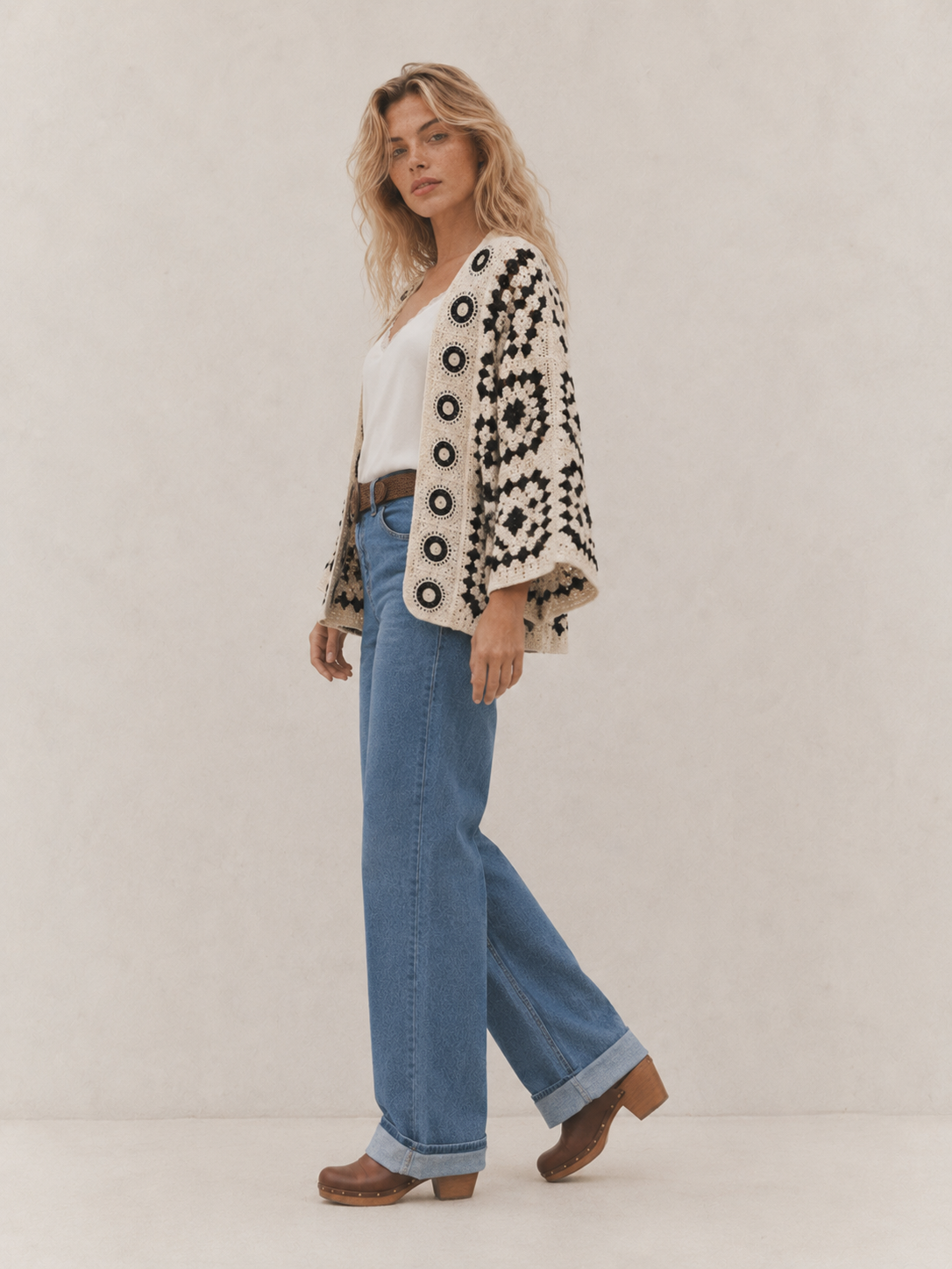 Bohemian Crochet Kimono Cardigan