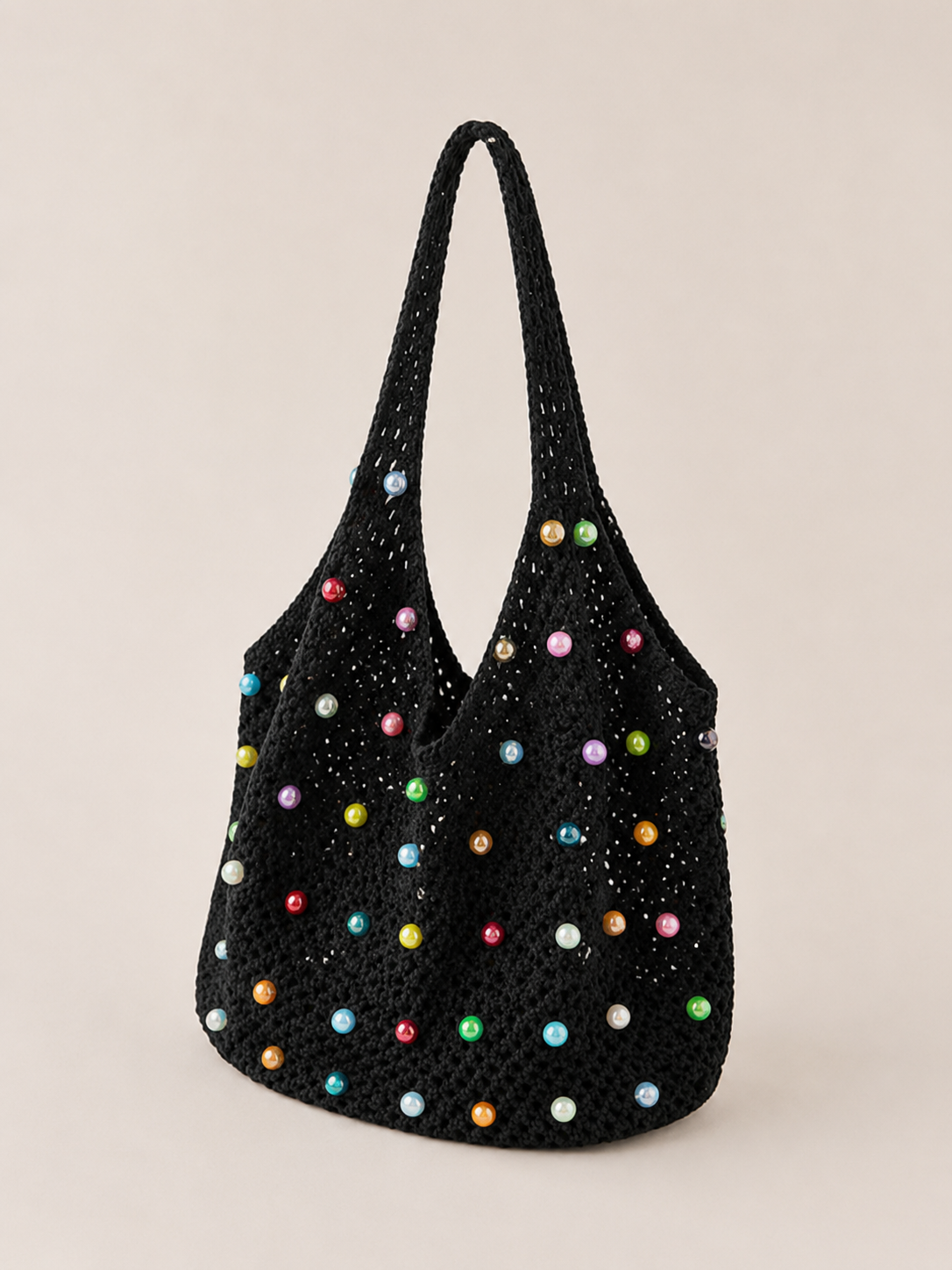 Beaded Crochet Shoulder Bag