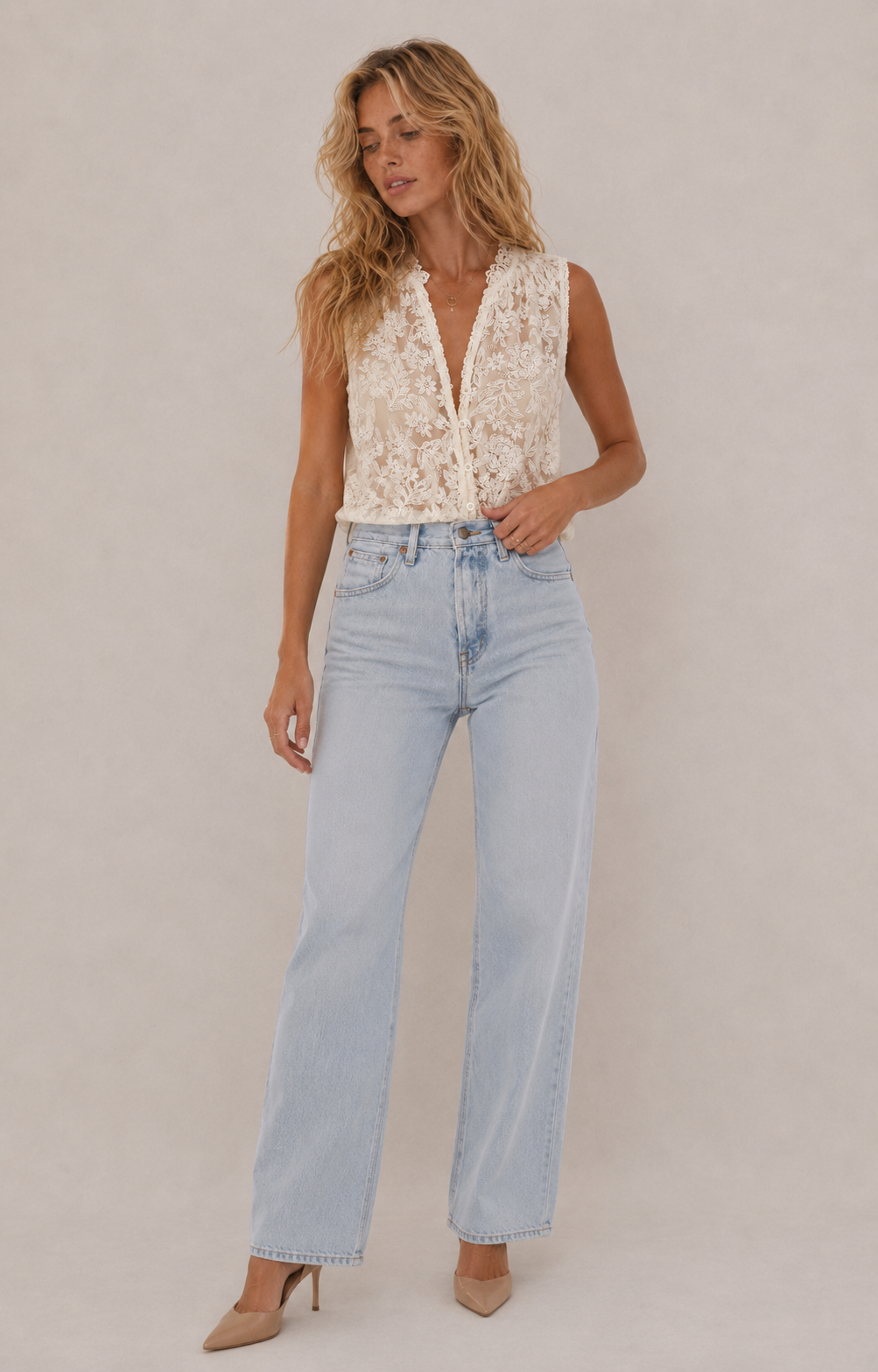 Romantic Floral-Embroidered Relaxed Vest