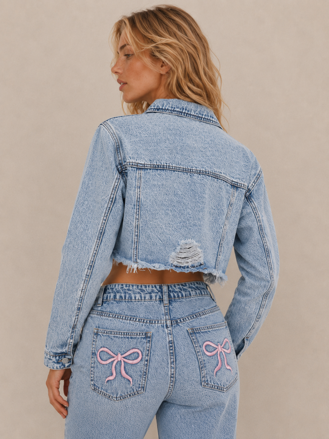 Modern Seam Detail Cropped Casual Jacket