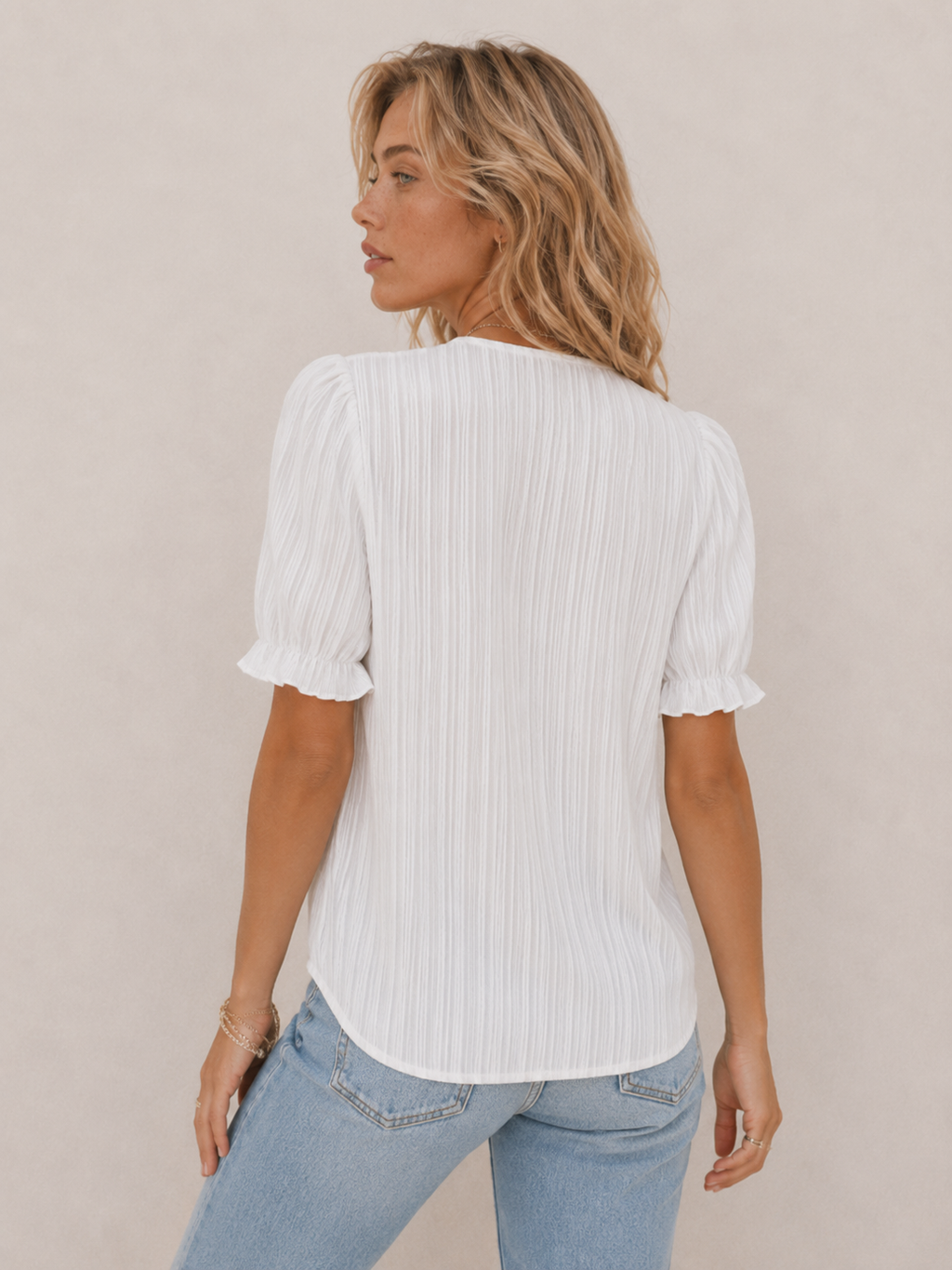 Romantic Lace-Trim Relaxed Blouse