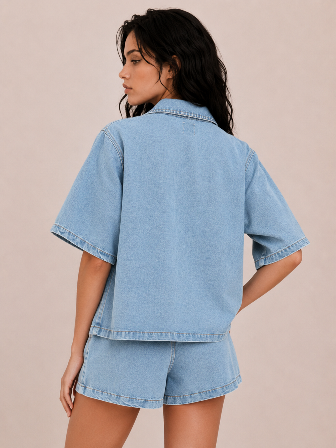 Relaxed Pocket Detail Casual Two-Piece Set