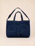 Vintage Pocketed Slouchy Tote Bag